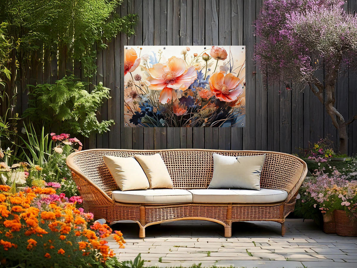 GARTEN-POSTER 120x80 cm Blumen - Multicolor, Kunststoff (120/80/2cm) - artissimo