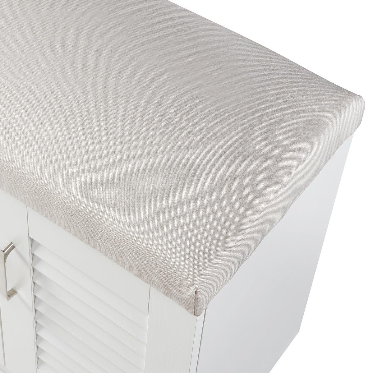SCHUHSCHRANK Løten mit Sitzbank - Weiß, Holzwerkstoff (120/97/36cm) - [en.casa]