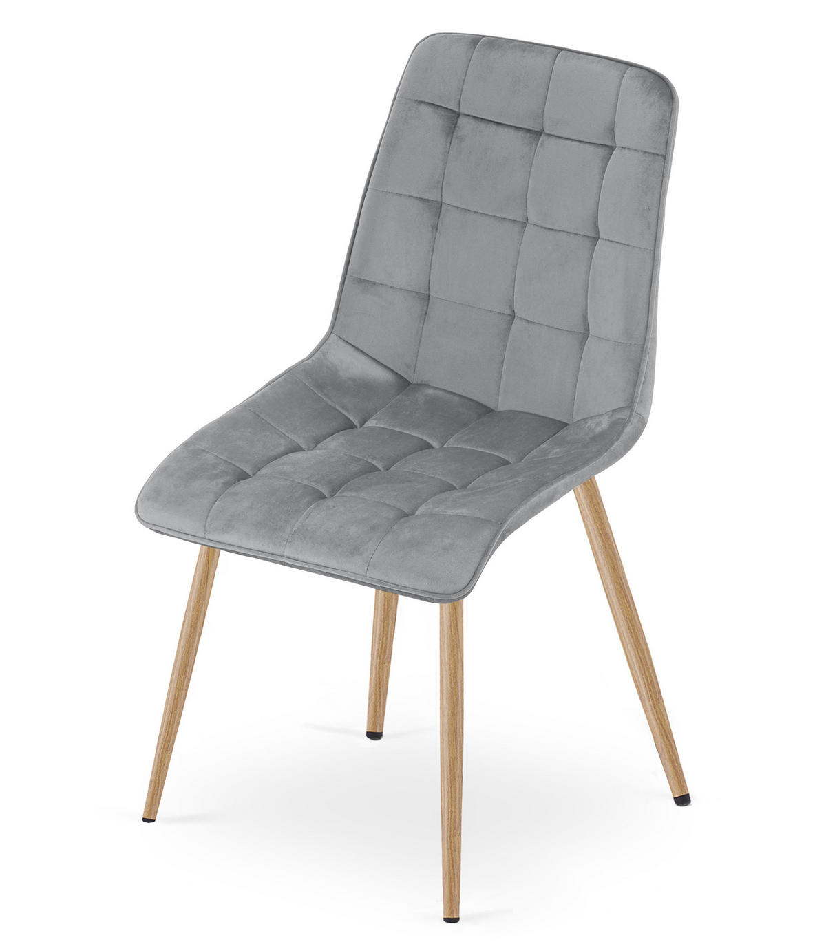 STUHL Hellgrau 49x60 cm SPLIT Samtbezug - Grau, Metall (49/59/60cm)