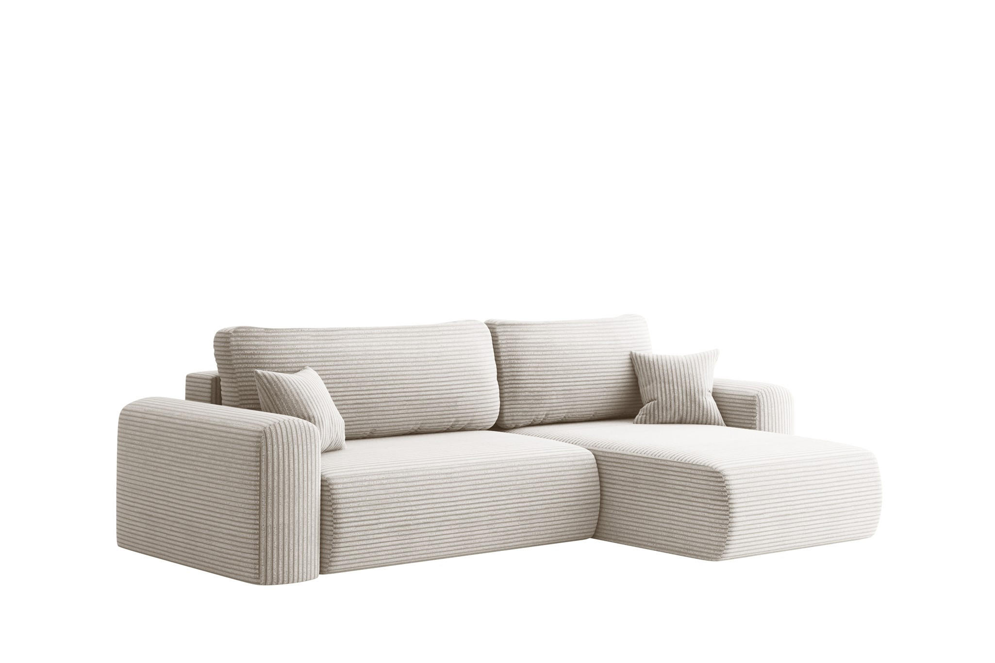 ECKSOFA Flora In Poso - Weiß, Holzwerkstoff/Textil (272/145cm) - Fun Möbel