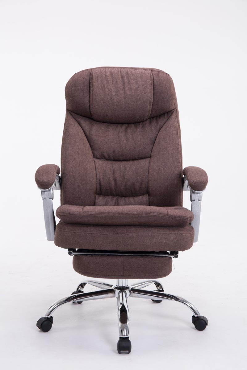 CHEFSESSEL Stoff Braun - Chromfarben/Braun, Textil/Metall (65/115/66cm) - CLP