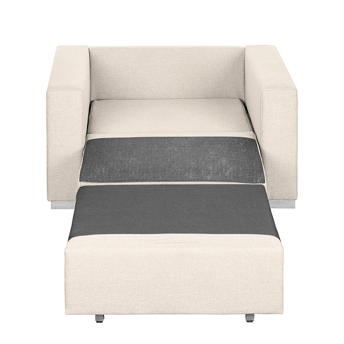 SCHLAFSESSEL - Silberfarben/Creme, Textil (110/90/90cm) - home24