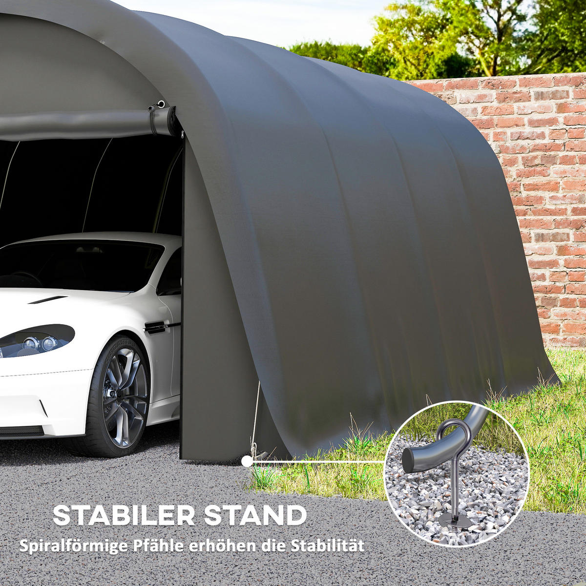 CARPORT Verzinkter-Stahl PE Dunkelgrau - Dunkelgrau, Metall (300/266/600cm) - Outsunny