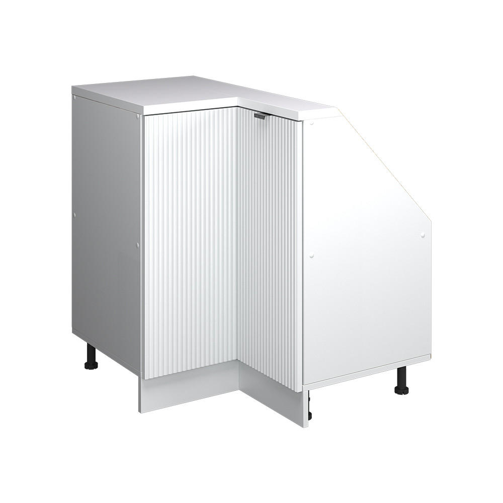 ŠIKMÁ SKŘÍŇ ROHOVÁ SKŘÍŇKA Rion Bílé zvlnění - bílá, kompozitní dřevo (75.6/81.6/46cm) - Vicco