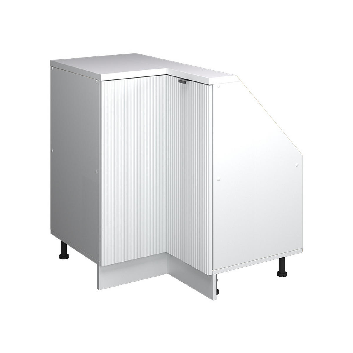 ŠIKMÁ SKŘÍŇ ROHOVÁ SKŘÍŇKA Rion Bílé zvlnění - bílá, kompozitní dřevo (75.6/81.6/46cm) - Vicco