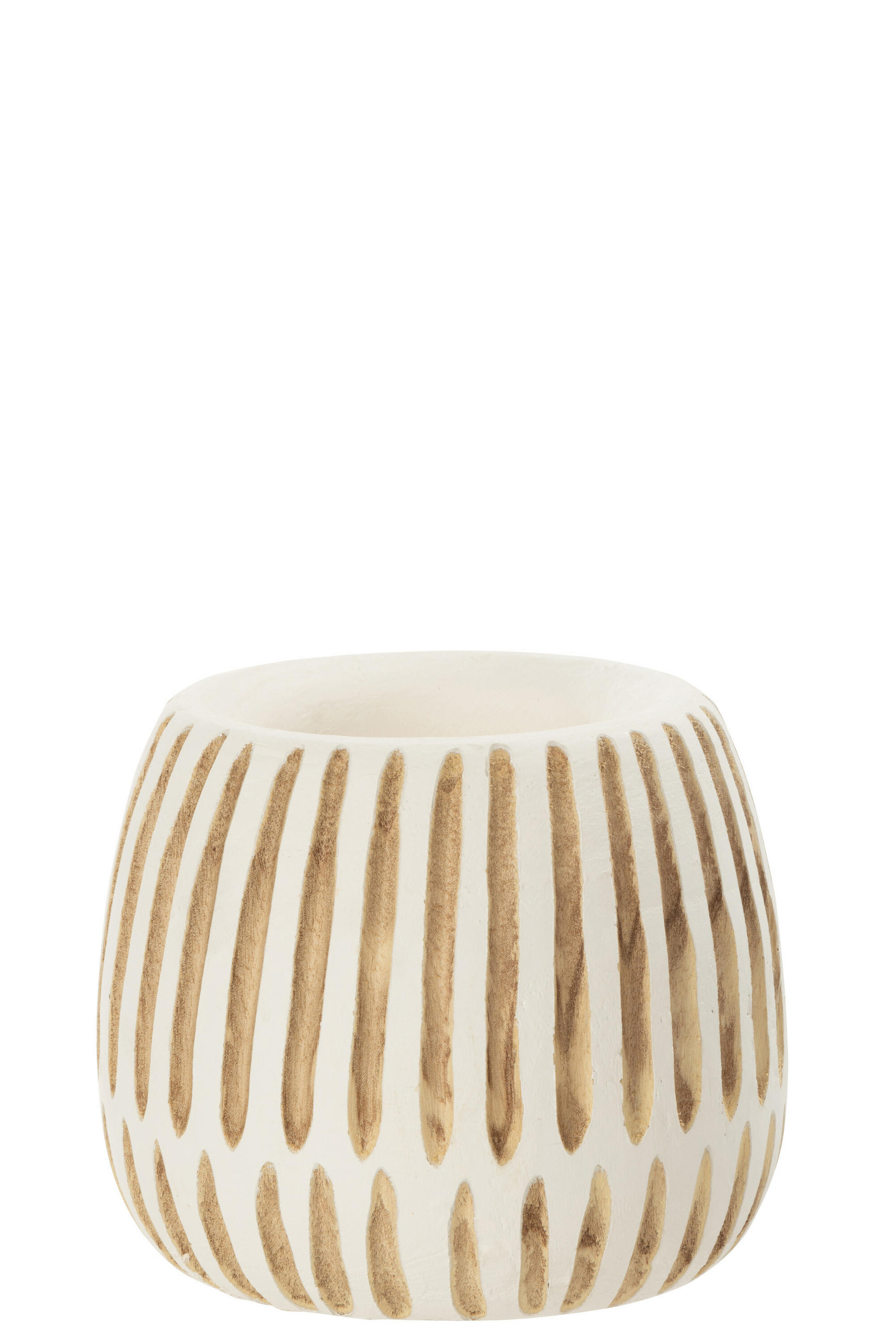 BLUMENTOPF YING - Holz - Weiß - M - Ø 20 cm - Weiß, Holz (20/18cm) - J-Line