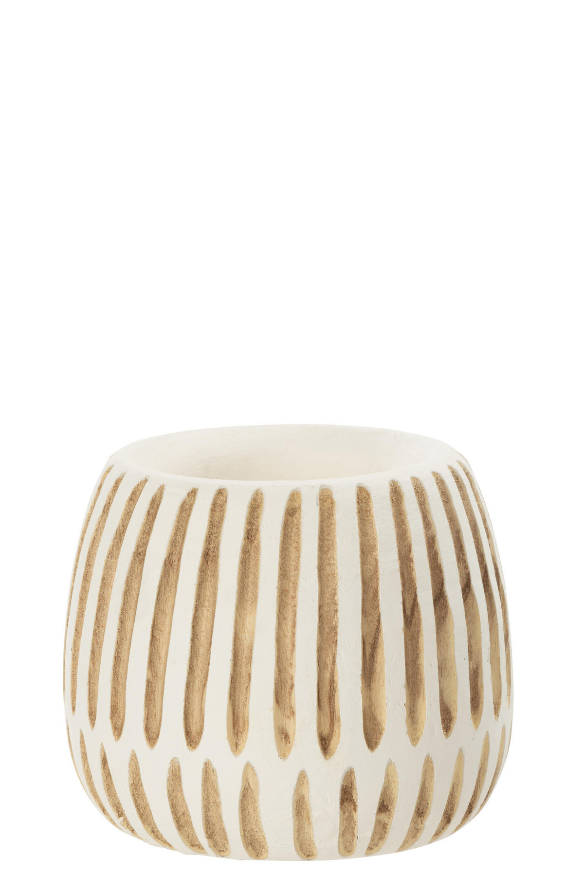 BLUMENTOPF YING - Holz - Weiß - M - Ø 20 cm - Weiß, Holz (20/18cm) - J-Line