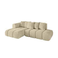 ECKSOFA Ottomane Links CLOUD-L-v1 289x180x40 Beige Velours - Beige, Holzwerkstoff/Kunststoff (180/289cm) - ALTDECOR
