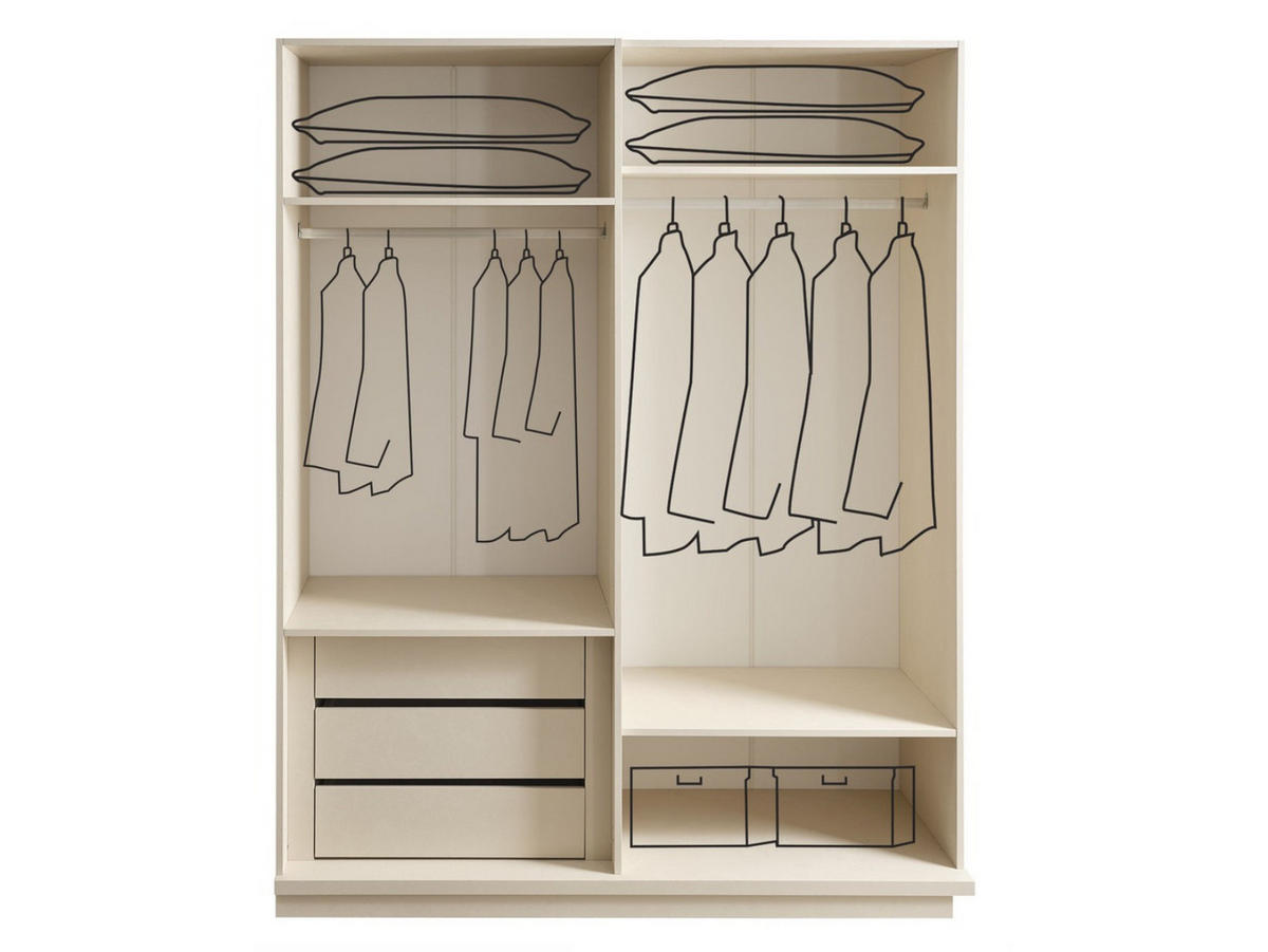 KLEIDERSCHRANK Tesla 4 trg. - Beige, Holzwerkstoff (172/220/60cm)
