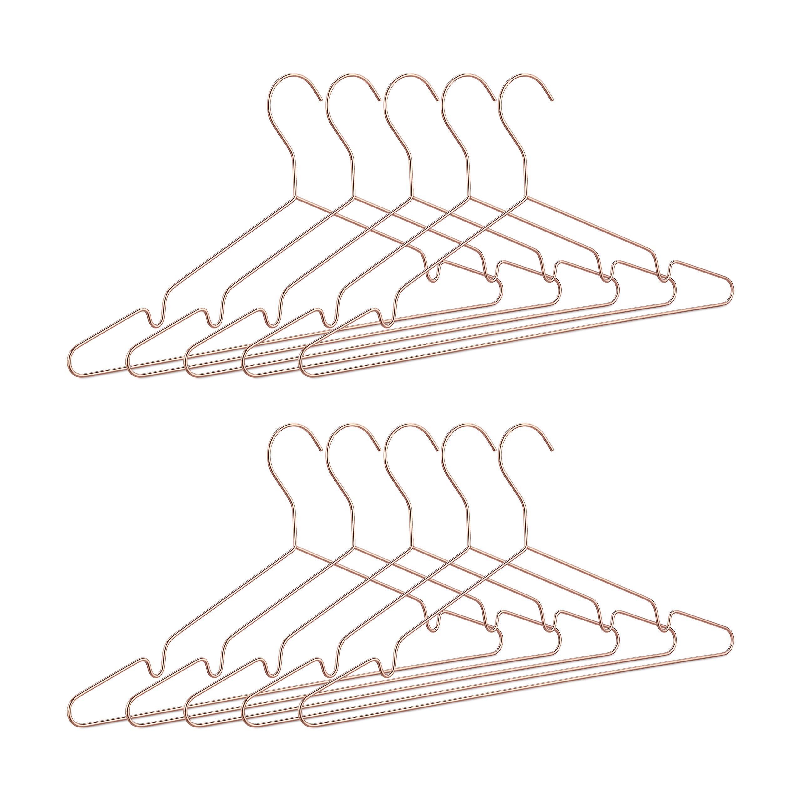 KLÄDGALJAR Roséguld 10-pack metall Kopparfärgad 21/42/0.3 cm