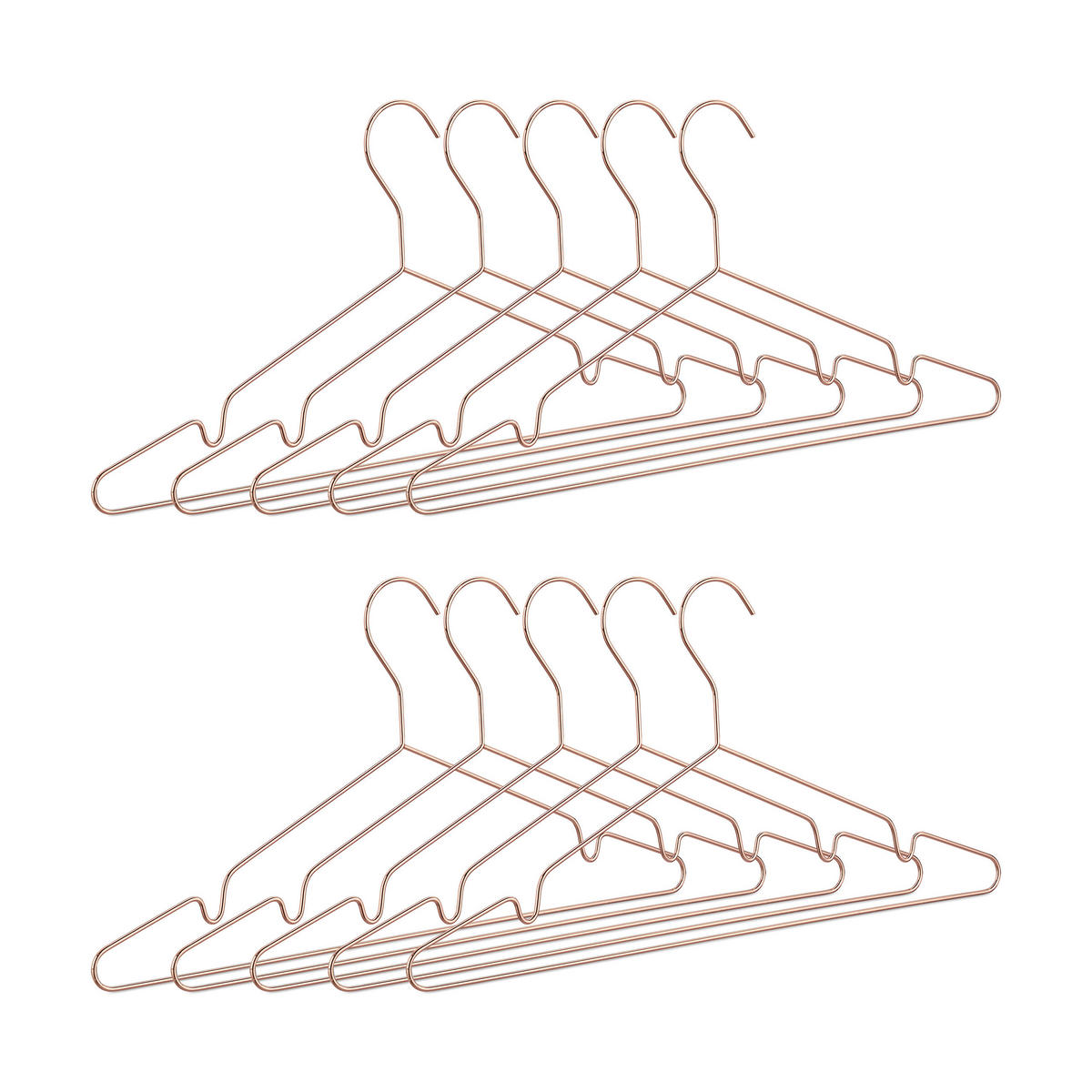 10XKLEIDERBÜGEL - Kupferfarben, Metall (42/21/0.3cm) - Relaxdays