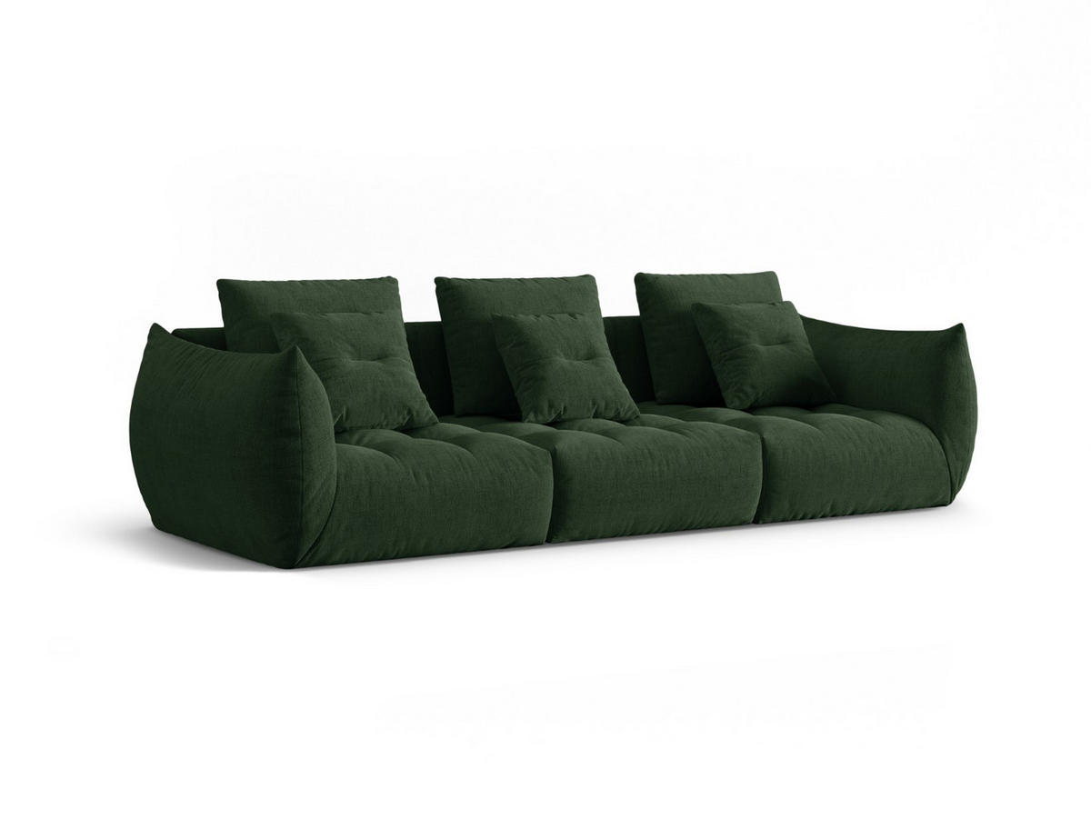 SOFA modular Bloom aus strukturiertem Stoff moosgrün 4 Sitzplätze - Salbeigrün, Textil (106/95/332cm) - Micadoni