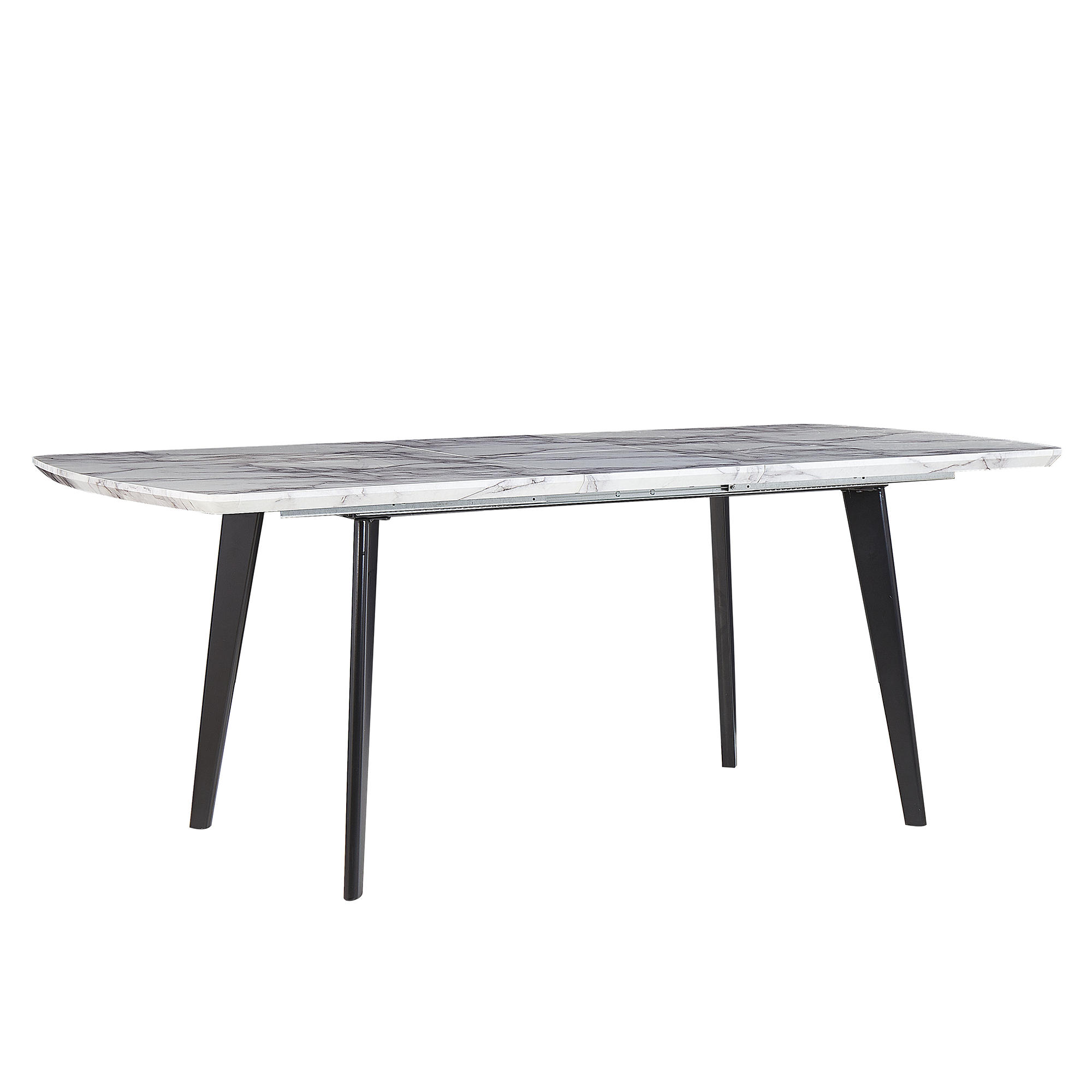 ESSTISCH 160-200/90/77 cm Weiß schwarz Rechteckig Mosby - Weiß, Holzwerkstoff (200/90/77cm) - Beliani