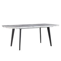 ESSTISCH 160-200/90/77 cm Weiß schwarz Rechteckig Mosby - Weiß, Holzwerkstoff (200/90/77cm) - Beliani