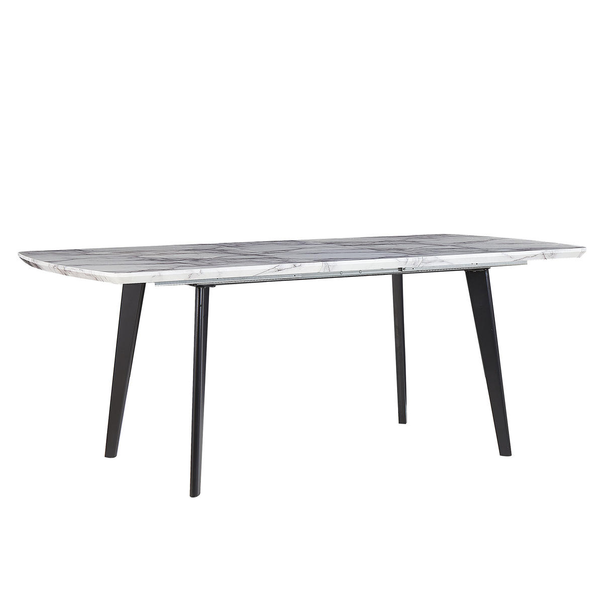 ESSTISCH 160-200/90/77 cm Weiß schwarz Rechteckig Mosby - Weiß, Holzwerkstoff (200/90/77cm) - Beliani