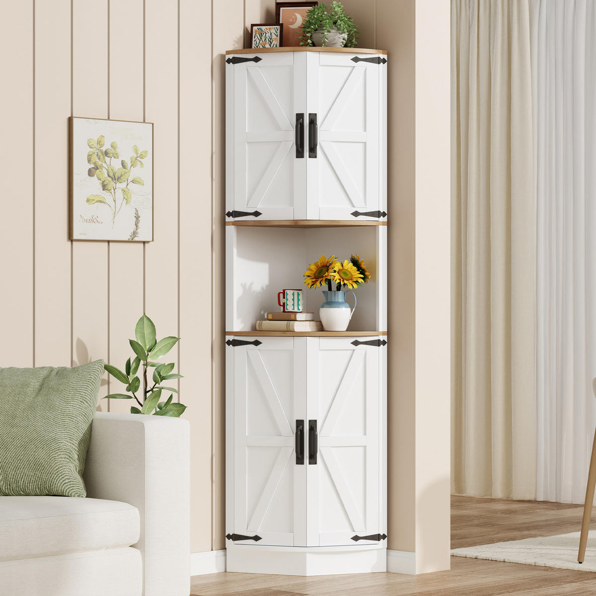 SIDEBOARD 56/39.5/180 cm Weiß mit 5 Staufächer und Kippschutzvorrichtung - Weiß, Holz (39.5/180/56cm) - Oxeza