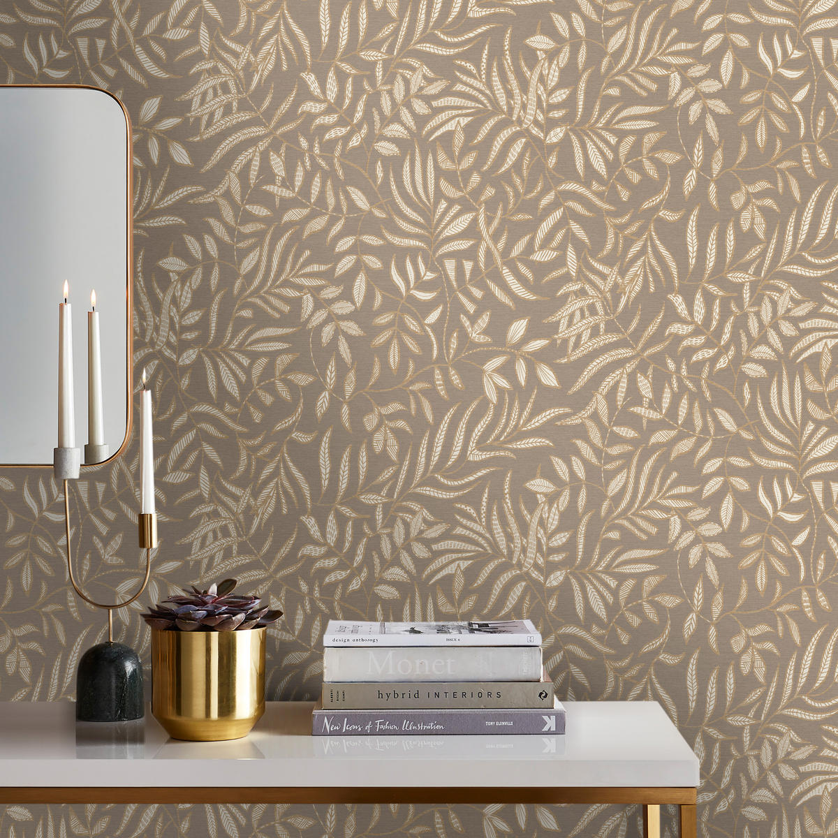 VLIESTAPETE Blätter Luxus 1000x52cm - Beige, Papier/Kunststoff (52/1000cm) - Superfresco Easy