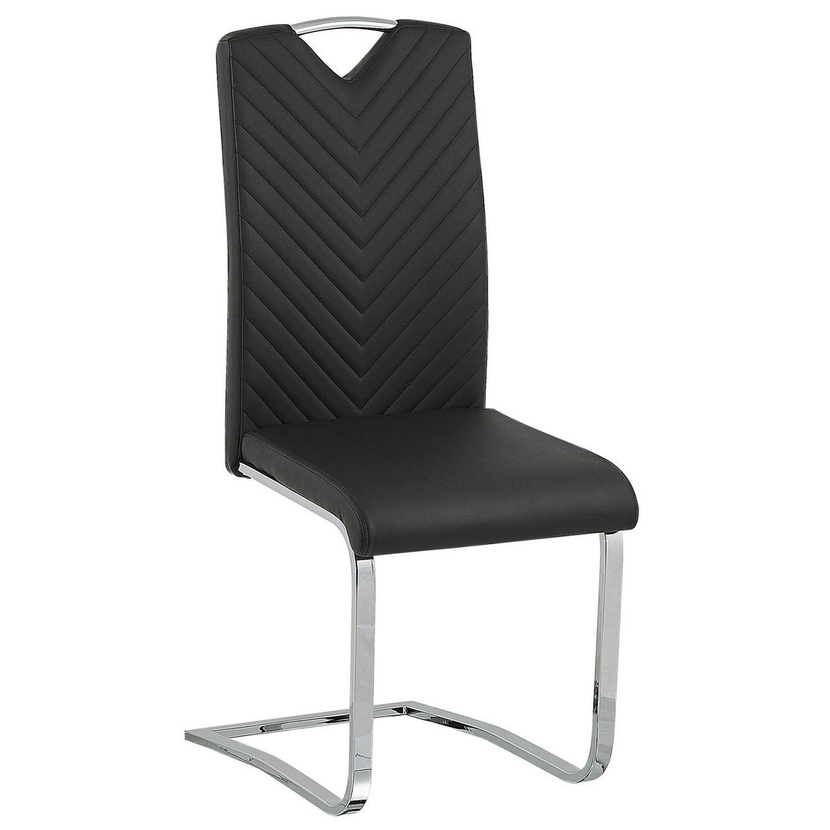 STUHL 2er-Set Kunstleder Schwarz Picknes - Schwarz, Textil/Metall (43/105/55cm) - Beliani