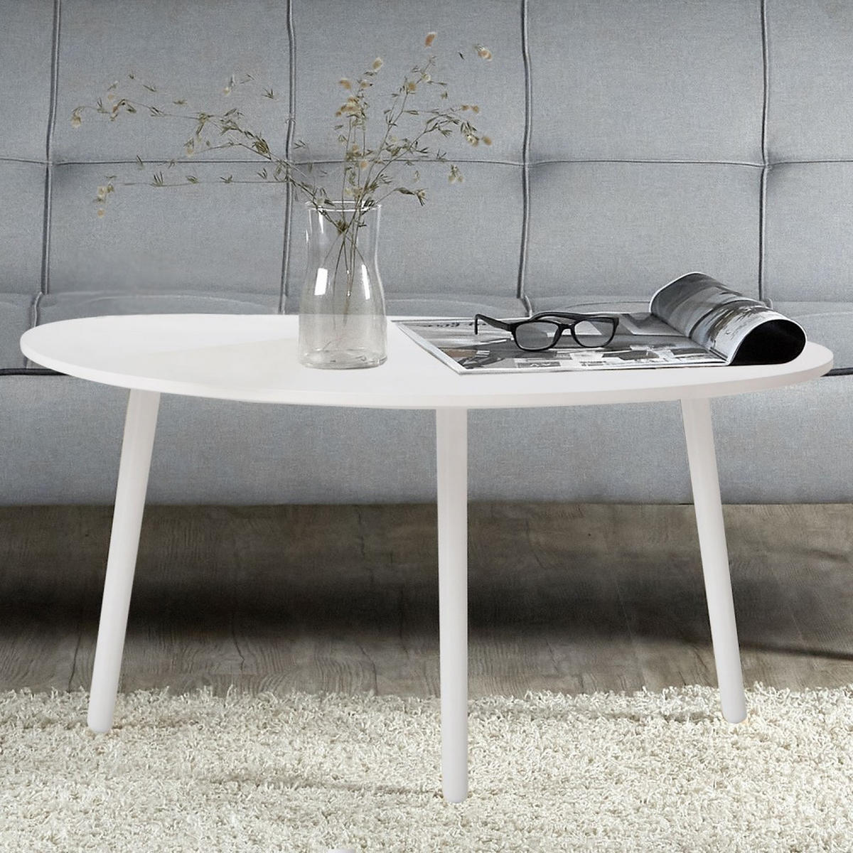 COUCHTISCH Kiefer 84/43 cm Weiß - Weiß, Holz (50/84/43cm) - Homestyle4u
