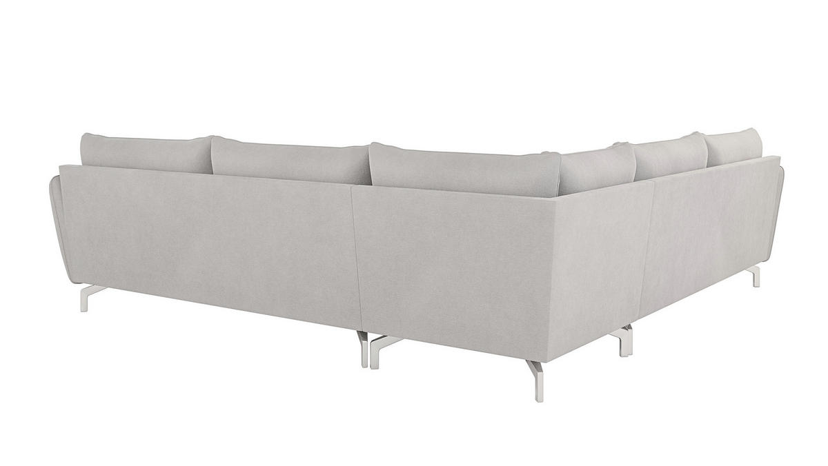 ECKSOFA Elou Silber Microfaser - Chromfarben/Silberfarben, Holz/Textil (276/276cm) - S-Style Möbel
