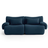 2-SITZER-SOFA Bouclé-Stoff Terrakotta-Rot - Blau, Textil (194/73/95cm) - MILYsofa