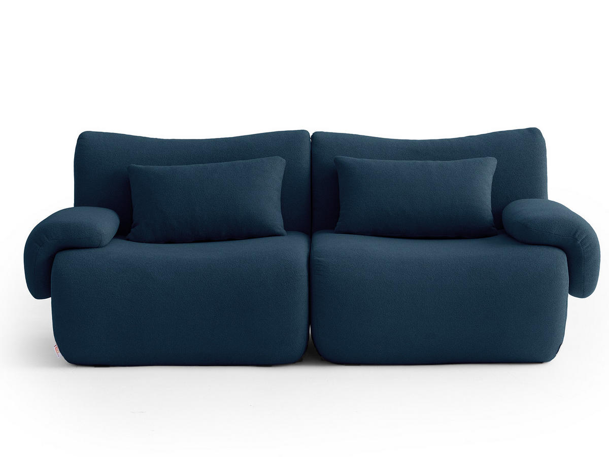 2-SITZER-SOFA Bouclé-Stoff Terrakotta-Rot - Blau, Textil (194/73/95cm) - MILYsofa