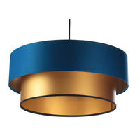 HÄNGELEUCHTE Blau 50/20 cm - Blau/Goldfarben, Kunststoff (50/1/20cm) - ONZENO