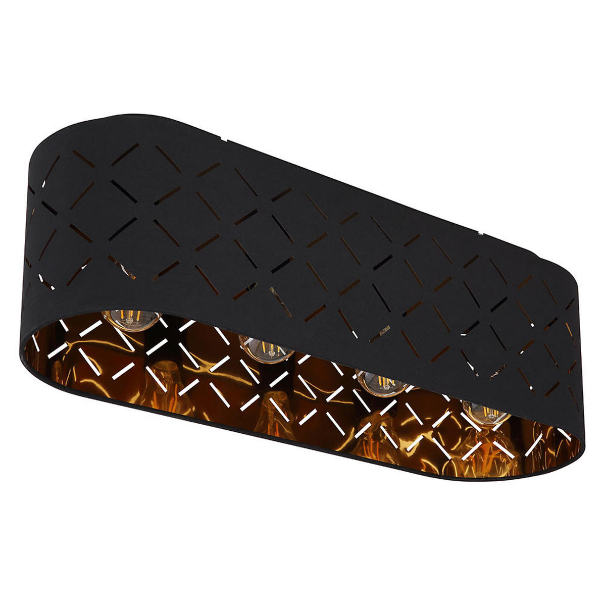 DECKENLEUCHTE Clarke Metall Schwarz - Schwarz, Metall (60/20/18cm) - Globo Lighting