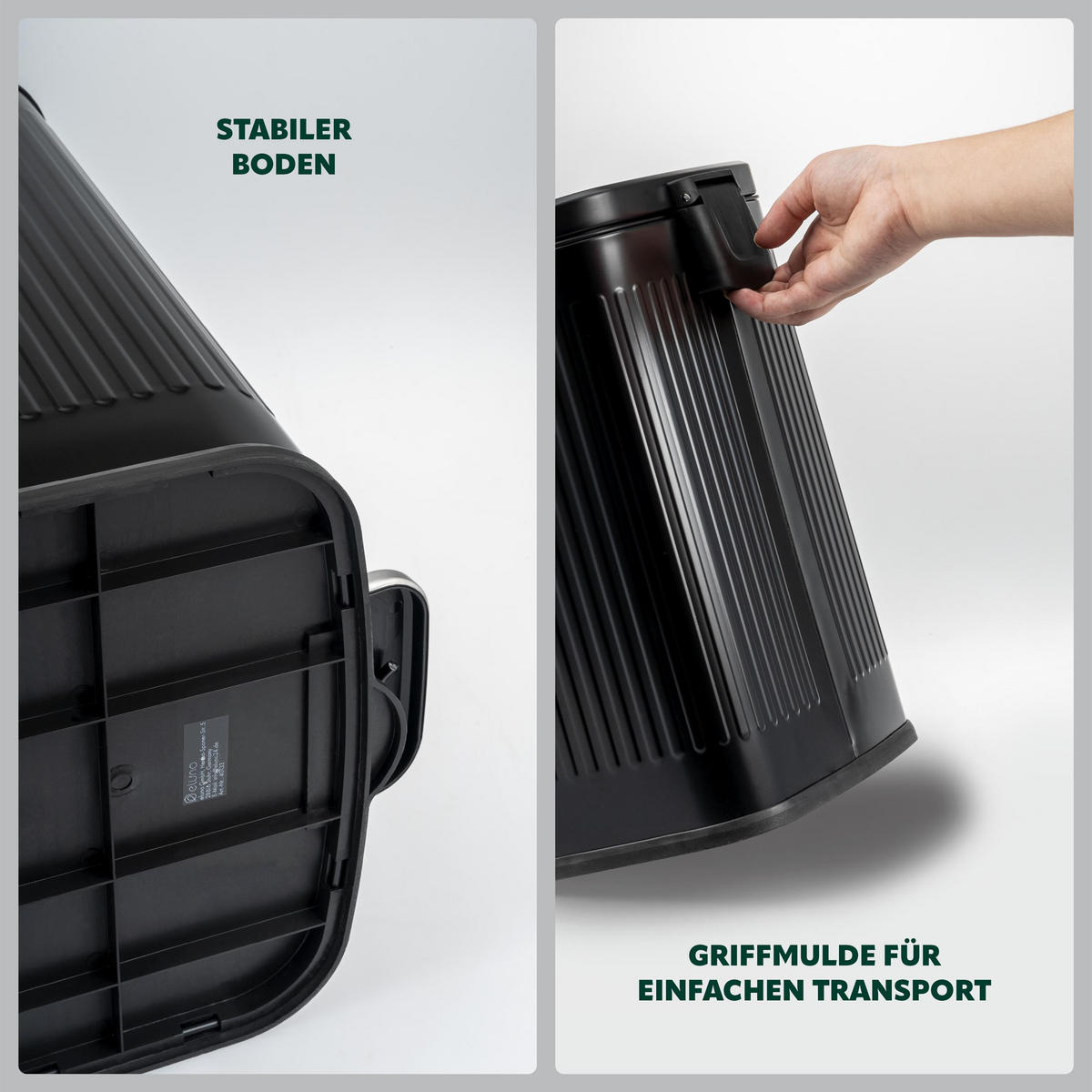 TRETEIMER, schwarz - Schwarz, Metall (28/38.5/25cm) - eluno