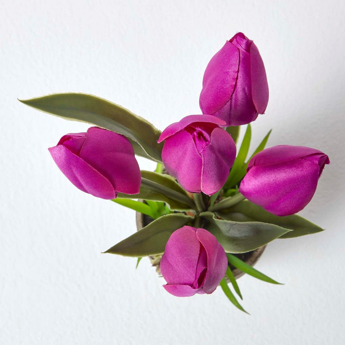 KUNSTBLUMEN Tulpen lila im Steinoptik-Topf, 27 cm - Pink, Kunststoff (27cm) - Homescapes