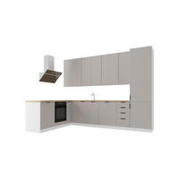 ECKKÜCHE 330 x 210 cm – Sorento K51-G330 – in Beige / Matt - Beige/Schwarz, Holz/Metall (330/247/58cm) - ROYAL24_MARKT