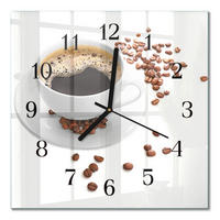 WANDUHR 30x30 cm - Kaffee - Weiß, Glas (30/30/0.4cm) - TULUP