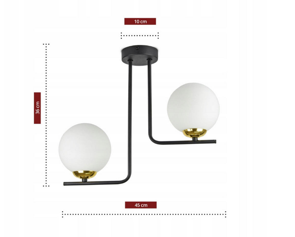 DECKENLEUCHTE Milano Glas - Goldfarben/Schwarz, Glas/Metall (14/45/36cm) - kiki design