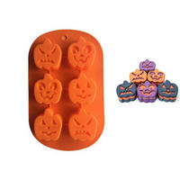 BACKFORM 2-teiliges Set Halloween Kürbis Silikon Antihaftbeschichtet - Orange, Kunststoff