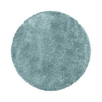 TEPPICH Hochflor Shaggy Uni Style Polypropylen Wohnzimmer Blau Rund 120x120 - Blau, Textil (120/120cm) - KADIMA DESIGN