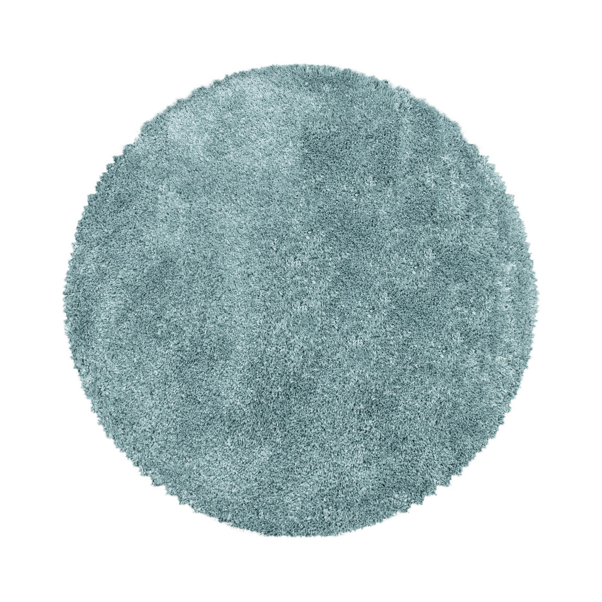 TEPPICH Hochflor Shaggy Uni Style Polypropylen Wohnzimmer Blau Rund 120x120 - Blau, Textil (120/120cm) - KADIMA DESIGN
