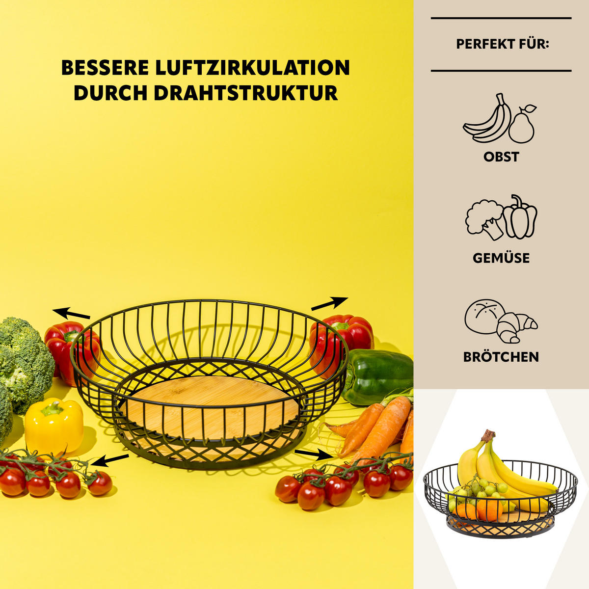 OBSTSCHALE, schwarz - Schwarz, Metall (10.5cm) - bremermann