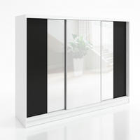 SCHWEBETÜRENSCHRANK 200 CM VIDA Farbe: Weiß, Schwarz - Schwarz/Weiß, Holzwerkstoff (200/215/60cm) - A&J MöbelLand