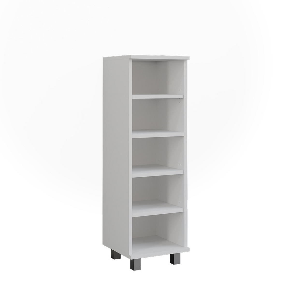 MIDISCHRANK Ilias Weiß 30.2 x 95 cm mit 5 offenen Fächern - Weiß, Holzwerkstoff (30.2/95/30cm) - Vicco