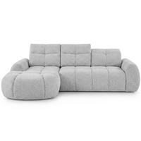 ECKSOFA Sorel Mini mit Automatisch verstellbarer Sitztiefe und Kopfstützen, links, Hellgrau - Hellgrau, Textil (190/275cm) - Beautysofa