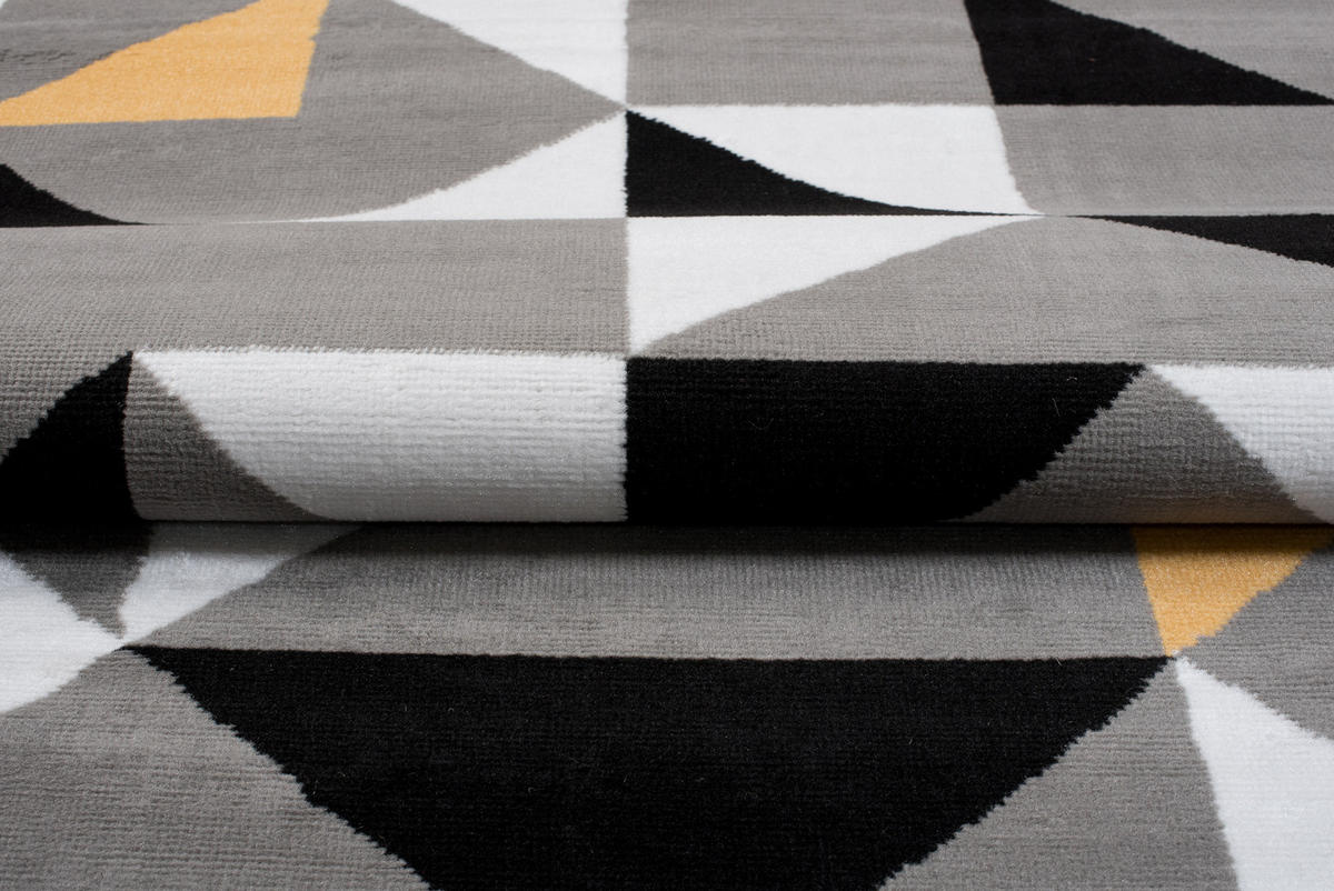 TEPPICH MAYA Grau Dreiecke Geometrisch 250/350 cm - Grau, Textil (250/350cm) - Tapiso