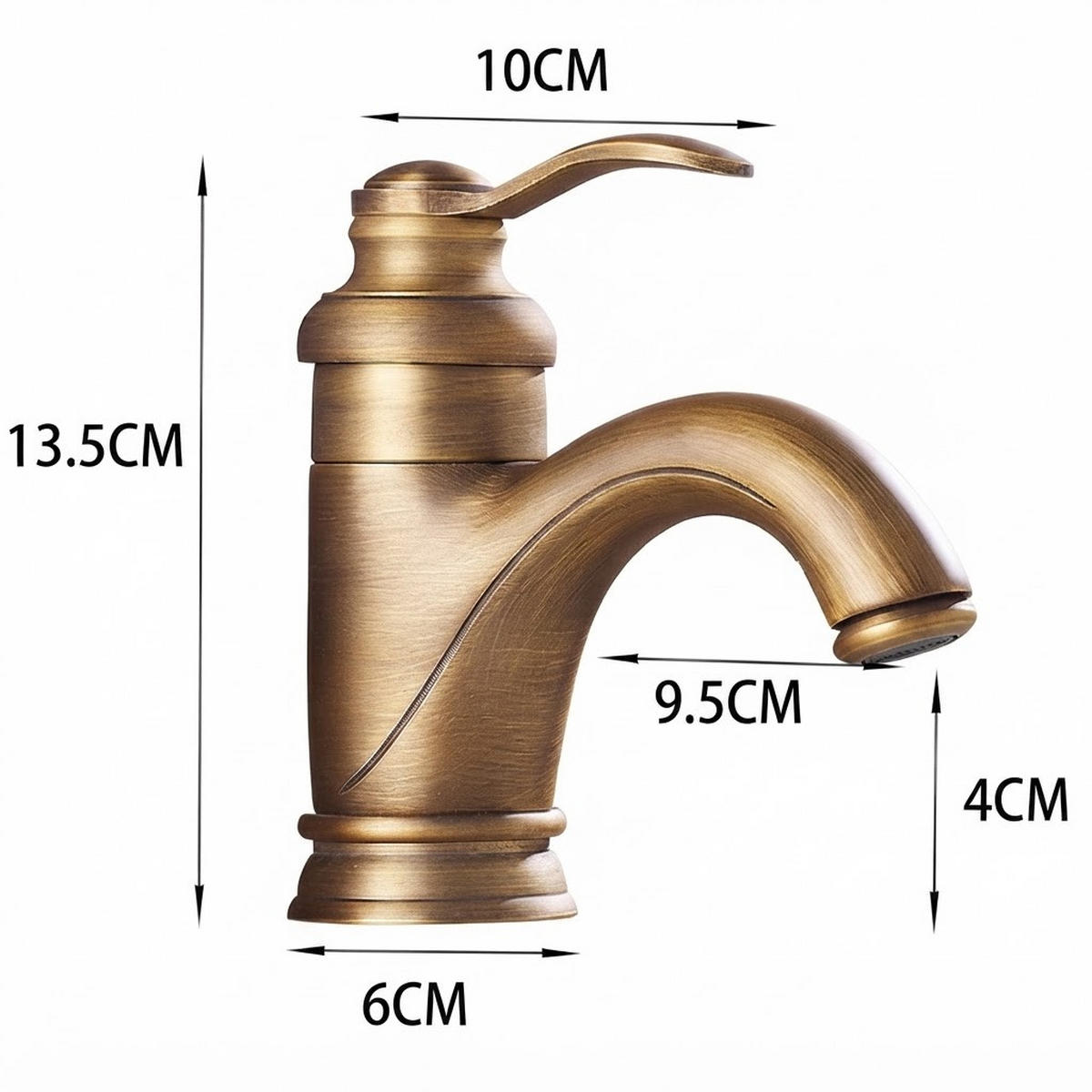 BADEZIMMERARMATUR, 13,5 x 10 cm, gold - Goldfarben, Metall (26/7/20cm) - Vallsero
