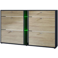 SCHUHSCHRANK Today Fronten in Eiche sägerau - Eiche San Remo, Holzwerkstoff (155.5/95/28cm) - Vladon