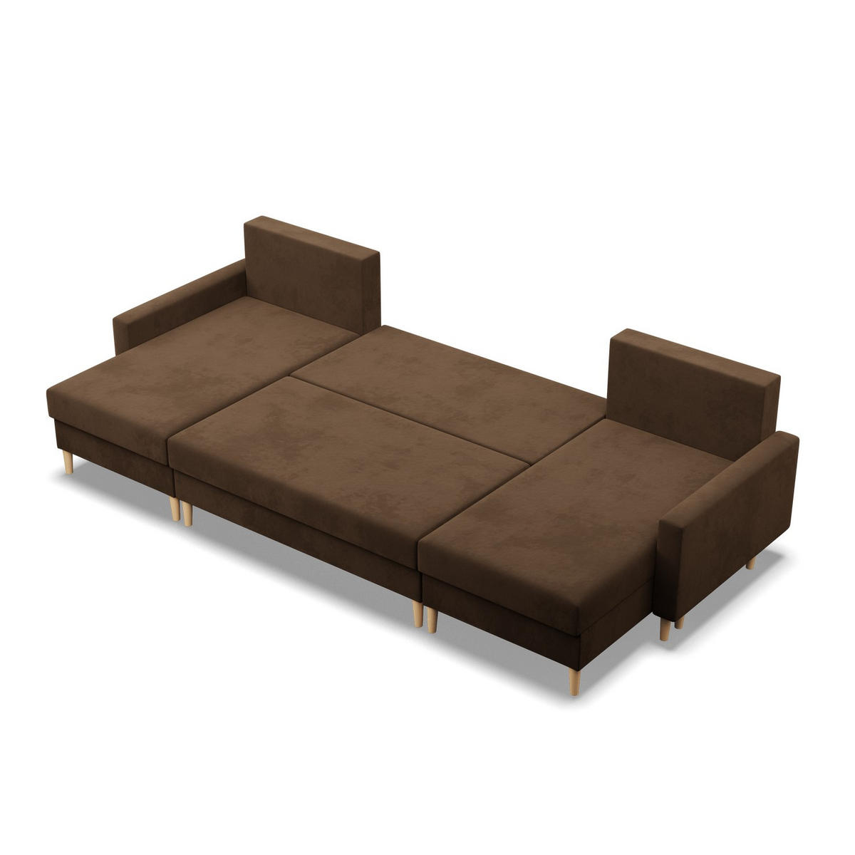 U-ECKSOFA MIT SCHLAFFUNKTION BLANK, Braun - Braun, Textil (294/92/140cm) - Mebligo