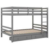 ETAGENBETT Massivholz 140x200 cm Grau - Grau, Holz (140/200cm) - ComfortXL