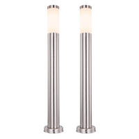 LED STEHLEUCHTE Edelstahl Silber 2er Set - Silberfarben, Metall (11/80/80cm) - Globo Lighting