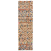 TEPPICH Jute Boho Patchwork, Wohnzimmer Natur-Blau Läufer 60x230 - Beige, Textil (230/60cm) - KADIMA DESIGN
