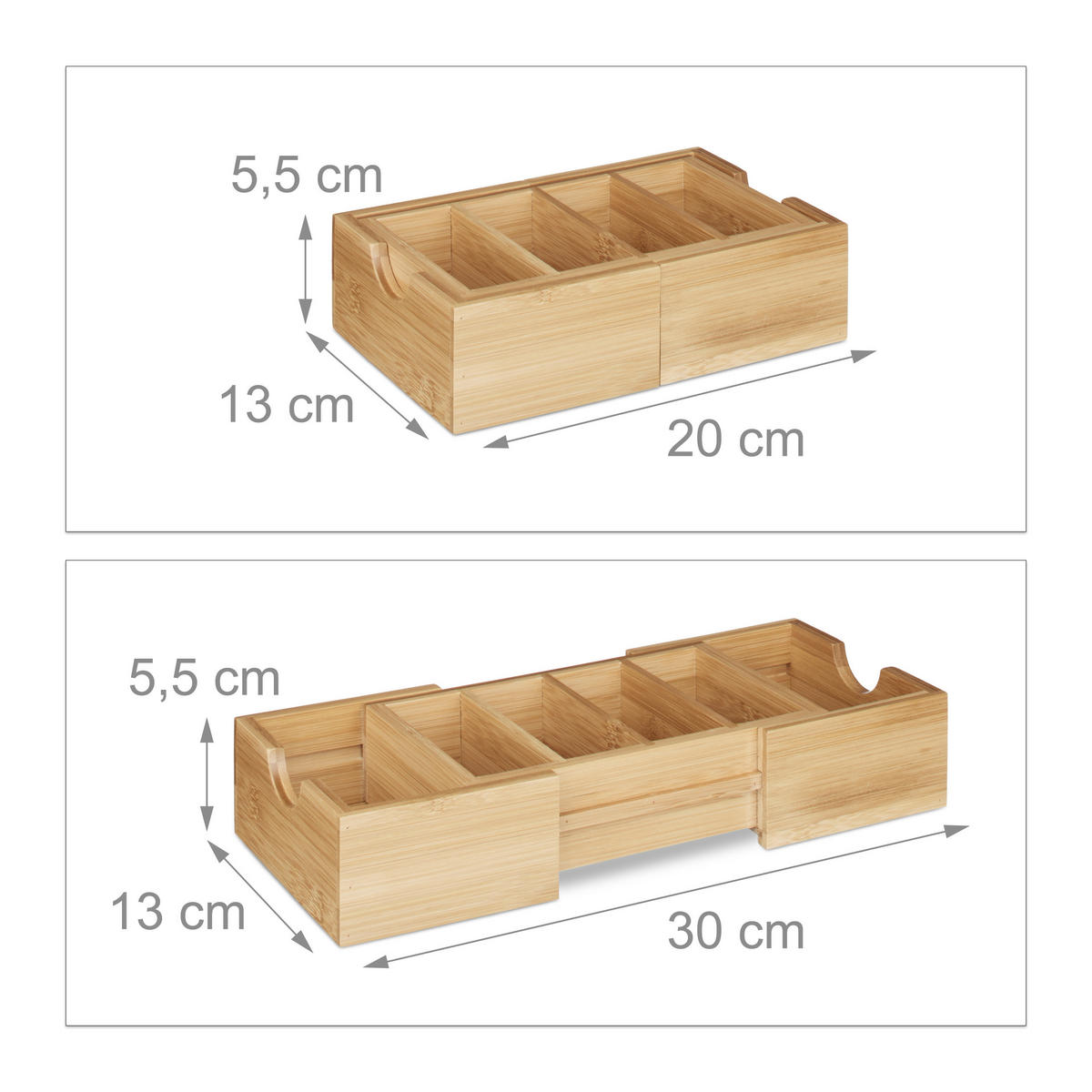 KARTA box - svetlohnedá, drevo (13/5.5/30cm) - Relaxdays