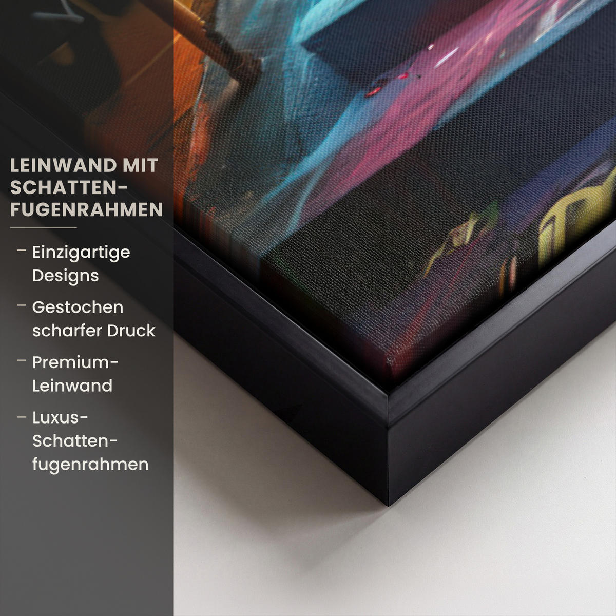 LEINWAND Bilder mit Rahmen - Treppe - Graffiti - Farben - Kunst - 60x40 - Multicolor, Textil (60/40cm) - MuchoWow