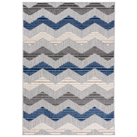 TEPPICH Outdoor Bunte Chevron Geometrisch Kurzflor Rechteckig - 140x200 cm - Hellgrau, Textil (140/200cm) - Mazovia
